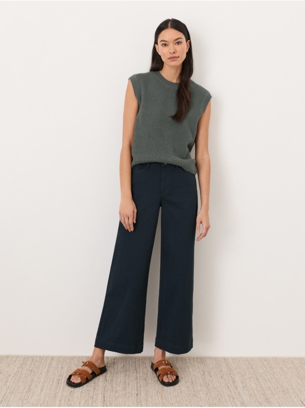 Pact Wide Leg Pants in Navy - Picture 2 of 6